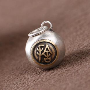 网红-S925银复古银吊坠小巧设计吊饰舍得银佩饰手链挂坠银饰配件
