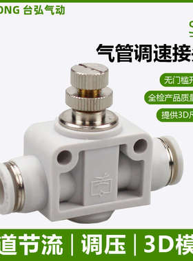 PU气管快接调速阀SA-04 6 8 10 12 14 16管道限流阀PSA气动节流阀