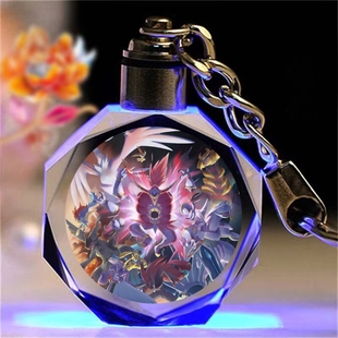 精灵宝可梦皮卡丘水晶钥匙扣书包挂件神奇宝贝定制生日礼物男女生