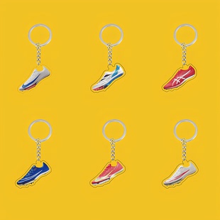 田径运动员钉鞋钥匙扣挂件跑鞋中场体育生背书包亚克力小挂件饰品