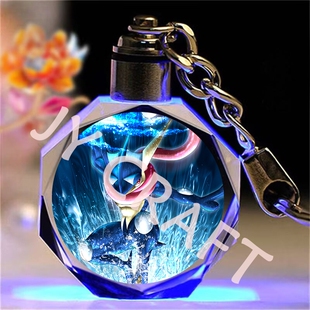 精灵宝可梦皮卡丘水晶钥匙扣书包挂件神奇宝贝定制生日礼物男女生