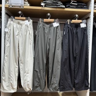 日单秋冬新款女装加绒保暖休闲直筒长裤抽绳束脚伞兵裤479402