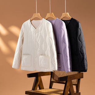大厂订单！秋冬轻薄绵羊毛填充外套加绒加厚自发热锁温棉服外套女