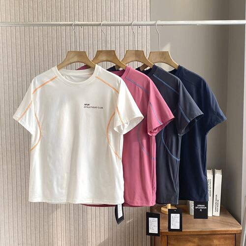 山系撞色速干透气宽松短袖T恤