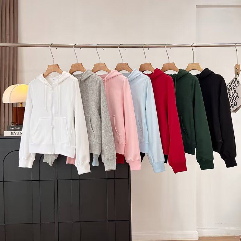 日单多巴胺春秋新款女装运动拉链连帽休闲短外套长袖卫衣484236,女装/女士精品,短外套,淘宝优惠券,粉丝福利购,淘宝优惠卷