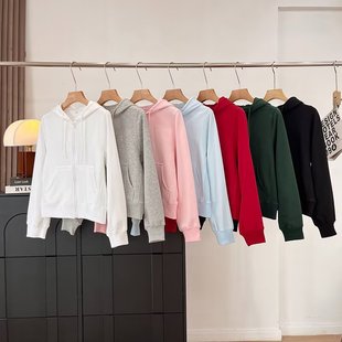 日单多巴胺春秋新款女装运动拉链连帽休闲短外套长袖卫衣484236