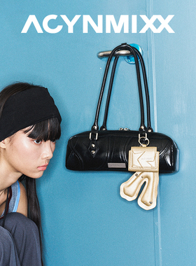 Acynmixx原创法棍单肩包女油蜡复古保龄球包包波士顿枕头包腋下包