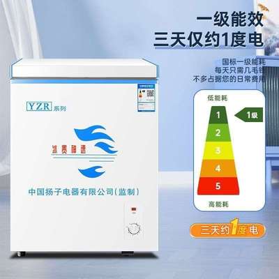 冰柜小型家用宿舍迷你冷冻冷藏卧式双温两用1级节能冰箱厂家