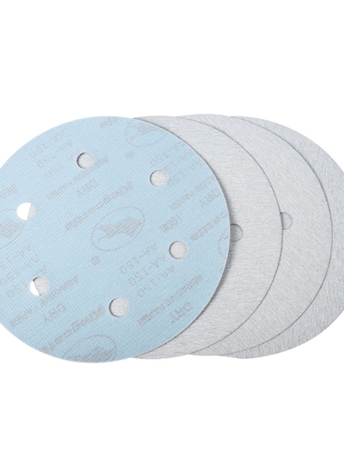 9寸6孔植绒砂纸圆形白砂纸自粘干磨砂纸片墙面腻子打磨机砂纸片