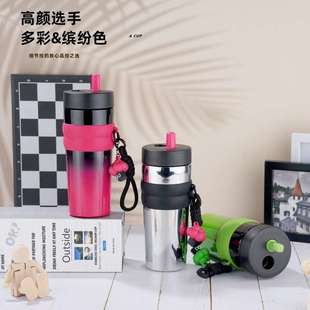 网红高颜值316不锈钢巨无霸保温杯 新款 轻奢冰霸吸管杯便携车载杯