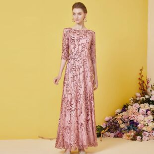年轻喜婆婆喜服参加婚礼显瘦连衣裙妈妈婚宴礼服高端宴会高贵洋气