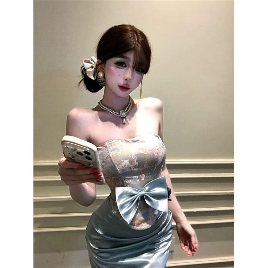 微胖mm新款蝴蝶结性感两