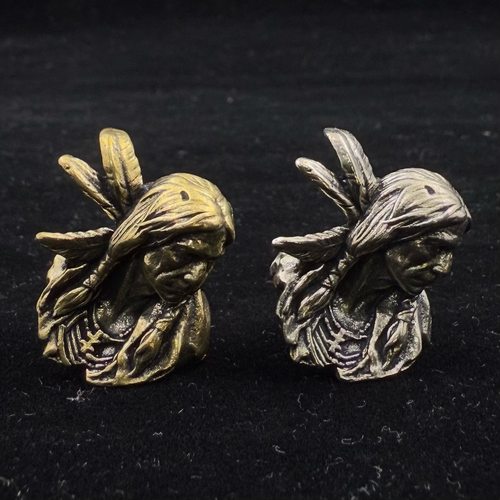 黄铜复古印第安刀坠EDC挂件