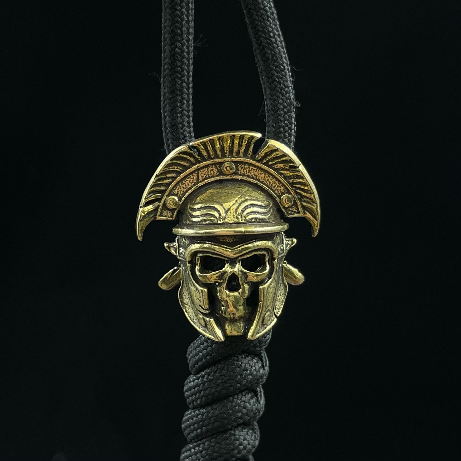 黄铜户外刀坠骷髅头吊坠手电伞绳
