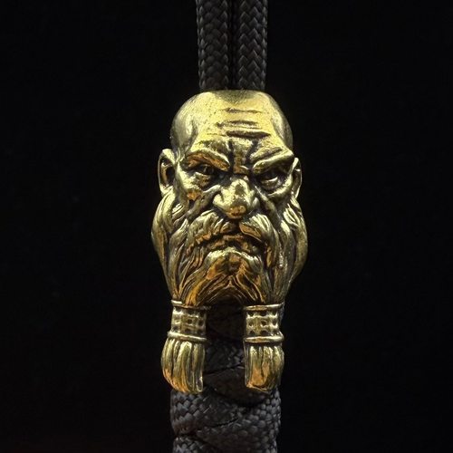 热销黄铜复古长胡须老头刀坠