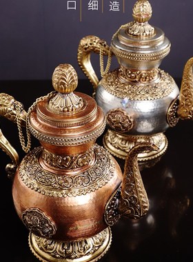 速发多款纯壶仿古手工雕花铜茶壶水壶酒铜精品酒店家居摆件