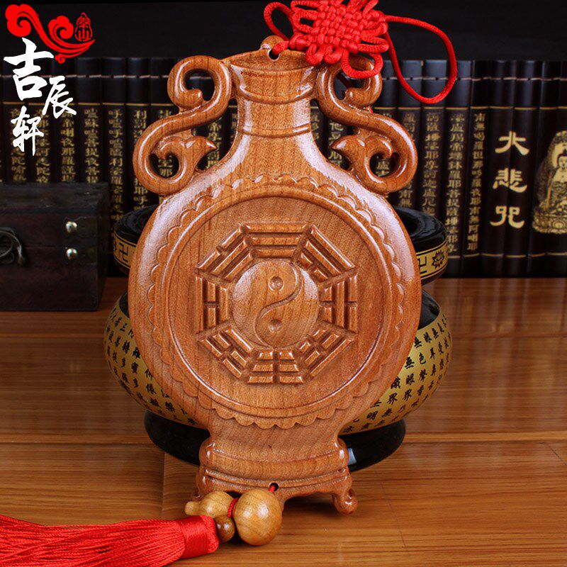 速发桃木极安瓶太平八卦镜挂件 大门对卧室门房对卫生间厨 门对窗