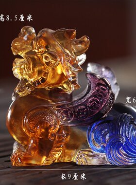 速发福到财到貔貅一对居家客厅办公摆放招财装饰室内古法琉璃摆件
