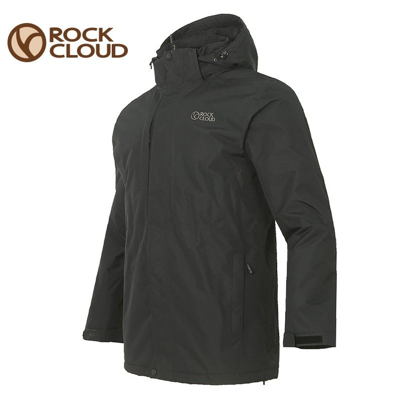 岩云RockCloud冬季新款棉服户外男士中长款保暖棉衣防风防泼外套