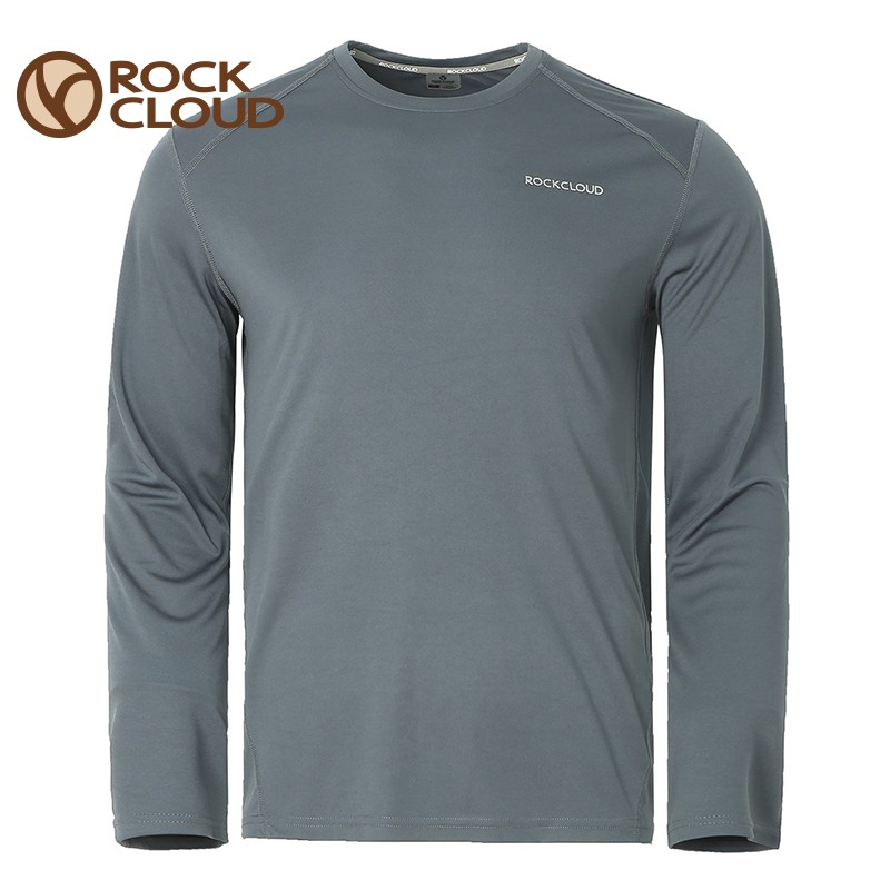 岩云RockCloud春夏款男士户外运动圆领超轻透气弹力速干长袖T恤
