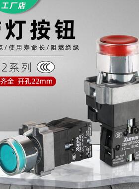 带灯平头按钮开关ZB2 XB2-BW3361C BW33B1C BW33M1C 24V 220V