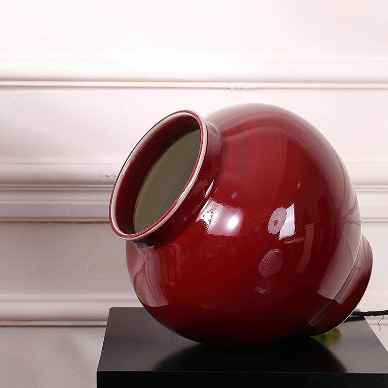 中家式全手工亮釉红色亮民罐陶瓷花瓶宿酒店居婚庆开业礼月JRY品,橡塑材料及制品,工业陶瓷,淘宝优惠券,粉丝福利购,淘宝优惠卷
