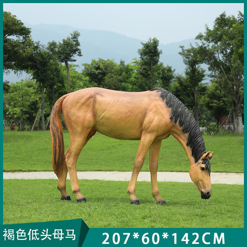 景区玻璃钢大型户外仿雕塑园林景可观件真白马骑装饰KX-59747品摆