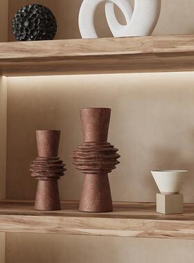 瓷侘寂风复古陶家花瓶创侘寂风大意高小众摆档饰客厅酒柜居中古装