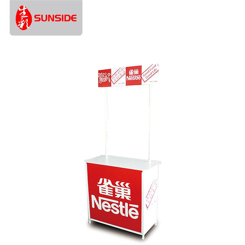 深厂家应商供场定试吃圳台超市金属铁质促销台促销展示架可制
