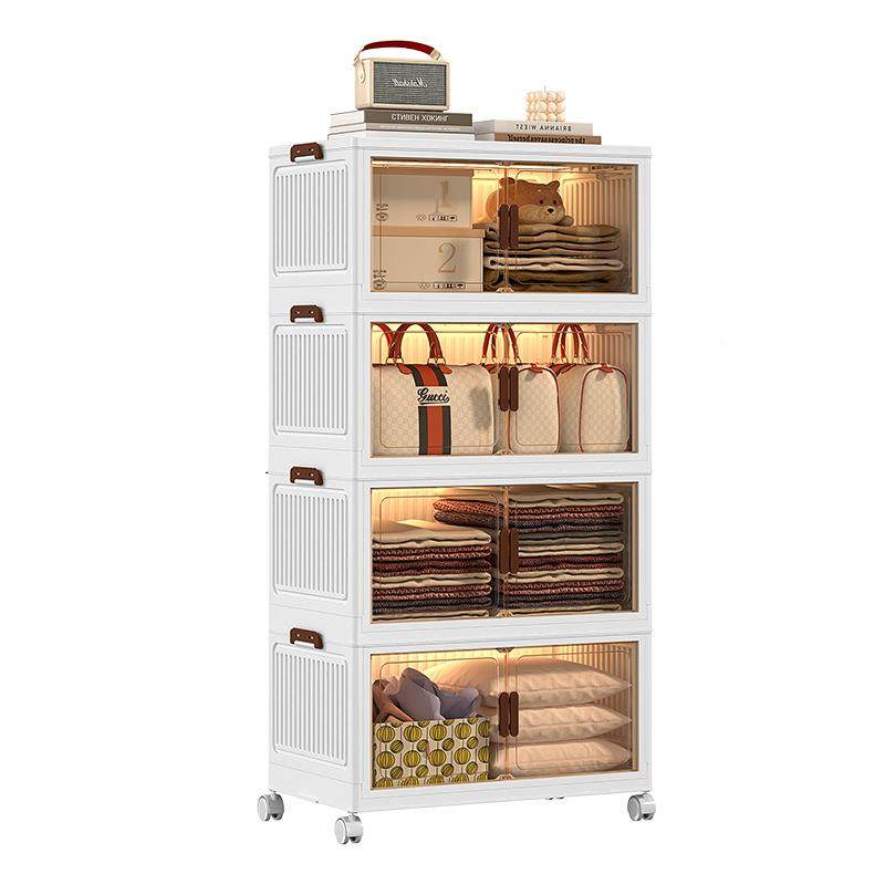 折收纳客厅宝宝玩具零食杂物物柜多层塑料柜储物柜家居防尘置叠架,收纳整理,收纳箱,淘宝优惠券,粉丝福利购,淘宝优惠卷