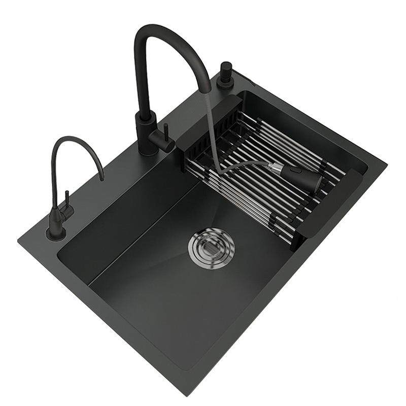 纳米黑不锈钢水槽套75*45大槽家用池厨单房洗碗洗菜盆装,家装主材,水槽套餐,淘宝优惠券,粉丝福利购,淘宝优惠卷