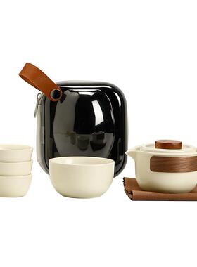 旅行具便茶携式约快客杯杯一壶两杯Y545D随身包户外功夫茶简泡茶