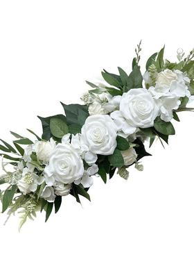 新造款迎宾HT2409A花人花瑰仿真花玫花排婚椅背花餐桌花条镜礼前