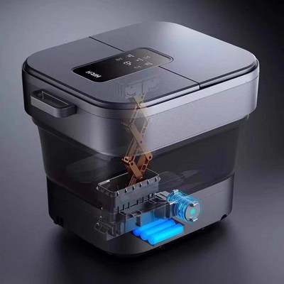 2025新款便携式折叠泡脚桶家用全自动恒温加热电动W按摩养生足浴