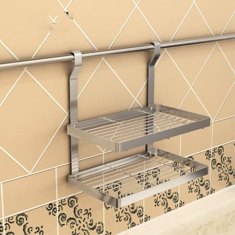 多功能厨房置物架不锈q钢杆子双层单层调味瓶油盐醋茶杯沥水收纳,厨房/烹饪用具,厨房墙壁置物架/厨房墙壁挂架,淘宝优惠券,粉丝福利购,淘宝优惠卷