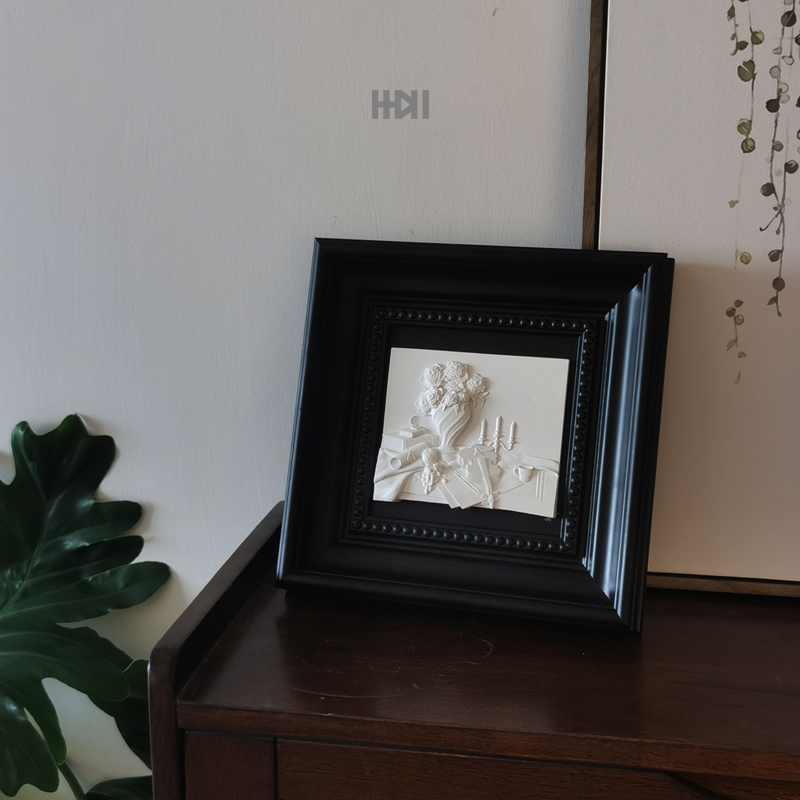 一加一轻奢水泥混凝土立体浮雕M雕塑装饰画《静物》