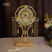 中式 秀禾团扇新娘结婚成品扇级订婚礼物成品手捧T花手工扇子送礼
