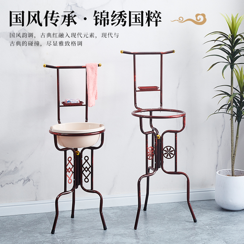 铁艺脸盆架e老式卫生间浴室洗漱架落地家用多功能洗手洗脸毛巾架