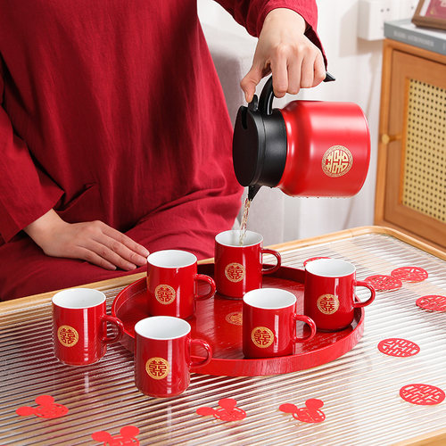 结婚礼物a高档家用焖茶壶茶杯新婚订婚用品送礼陶瓷敬茶杯茶具套