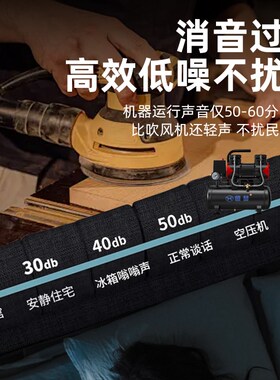 恒赞空压机小型空气压缩机充气无油静音气泵M220V木工喷漆冲气泵