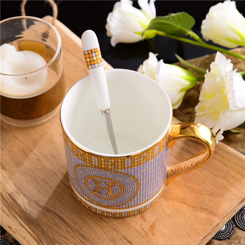 骨瓷马克杯陶瓷杯欧式咖啡杯茶水杯办公杯创意喝R水杯别墅会所用