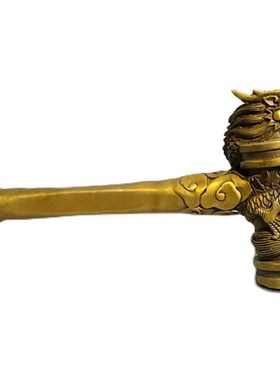 纯铜盘龙锤龙纹榔头黄铜一锤定音决策领N导礼品上市敲钟锤摆件