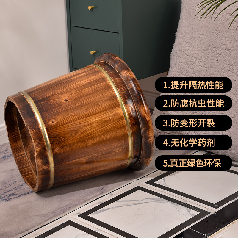 碳化泡脚木桶过小腿保温洗u脚泡脚桶实木洗脚盆家用木质足浴木脚