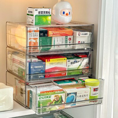 药箱家庭装抽屉式药物收纳v盒家用医疗箱急救药品大容量分类整理