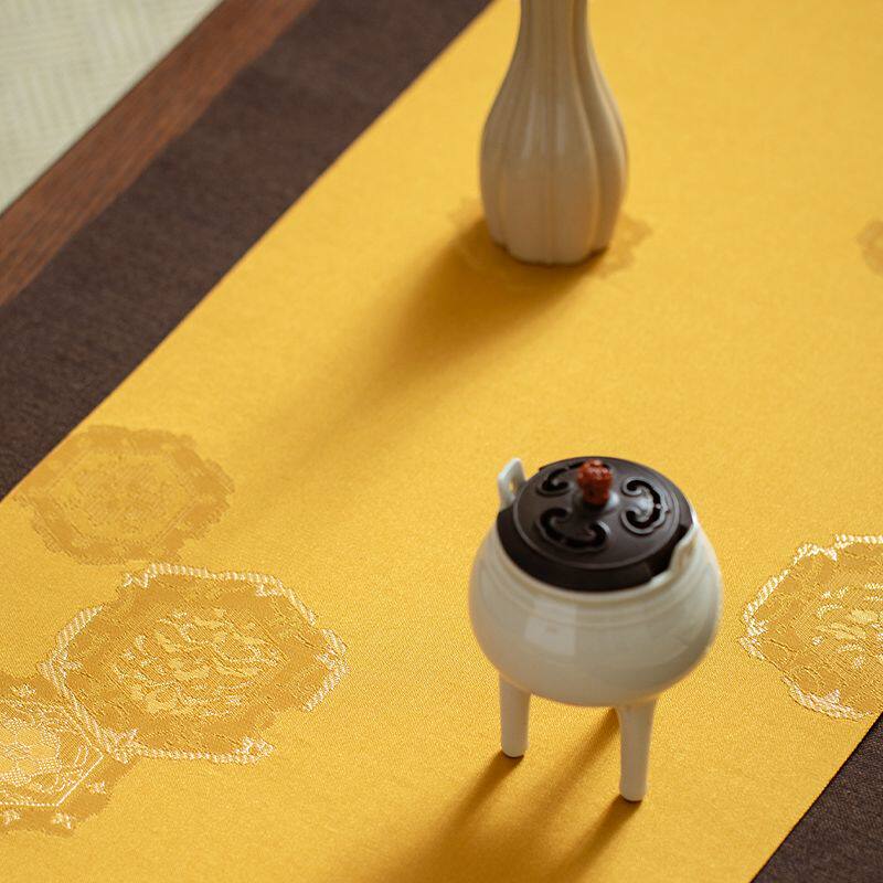 六边唐花织锦茶席耐热宫廷复古轻奢布艺桌旗加P厚商务会客茶垫桌,居家布艺,茶席,淘宝优惠券,粉丝福利购,淘宝优惠卷