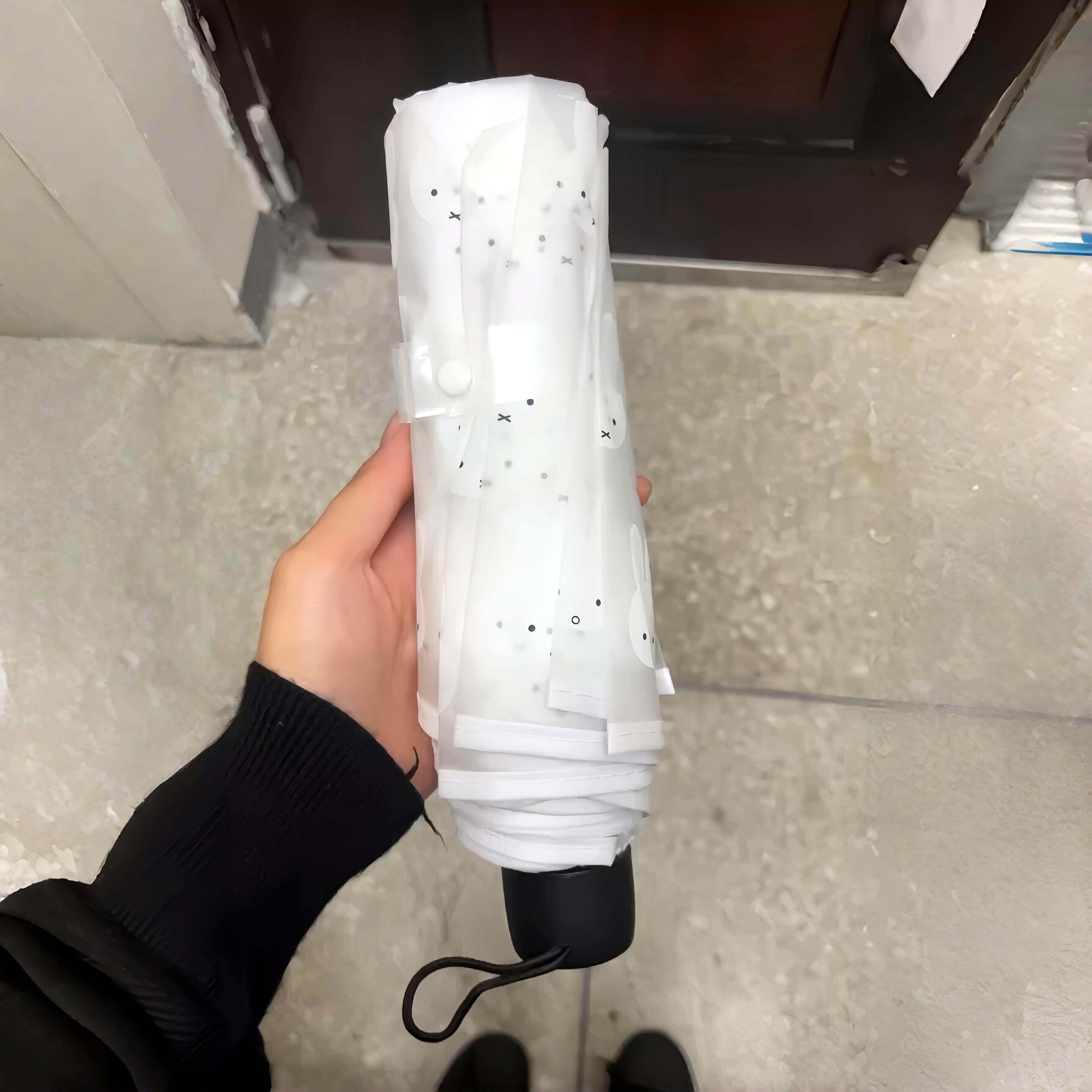 米菲兔透明磨砂雨伞可折叠加厚便携大号加大加厚加固上学专用女生