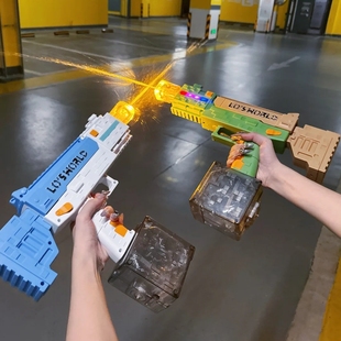 我的世界电动水枪儿童玩具喷水漂流打水仗呲水枪射程远2025年新款