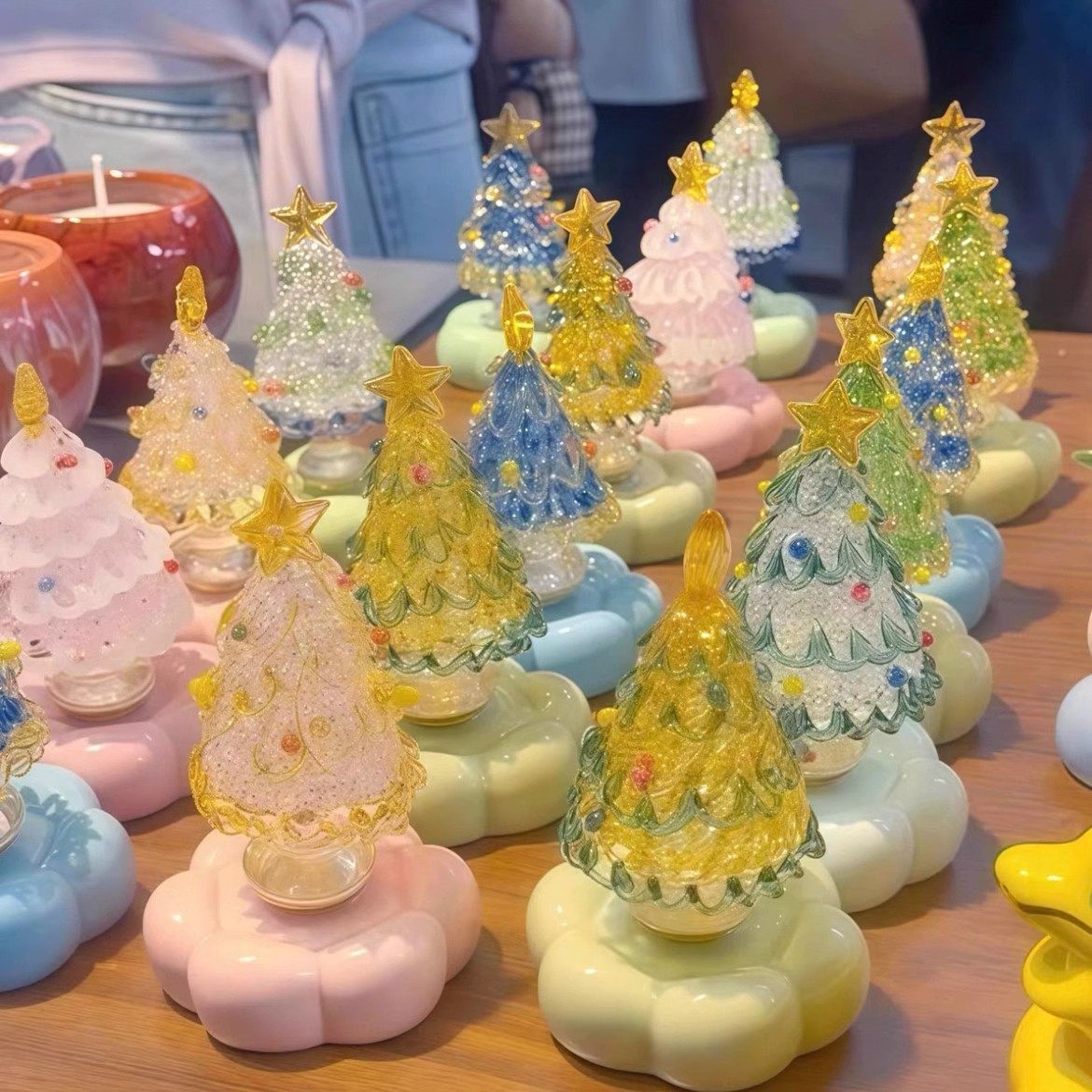 陶瓷旋转圣诞树桌面摆件礼物