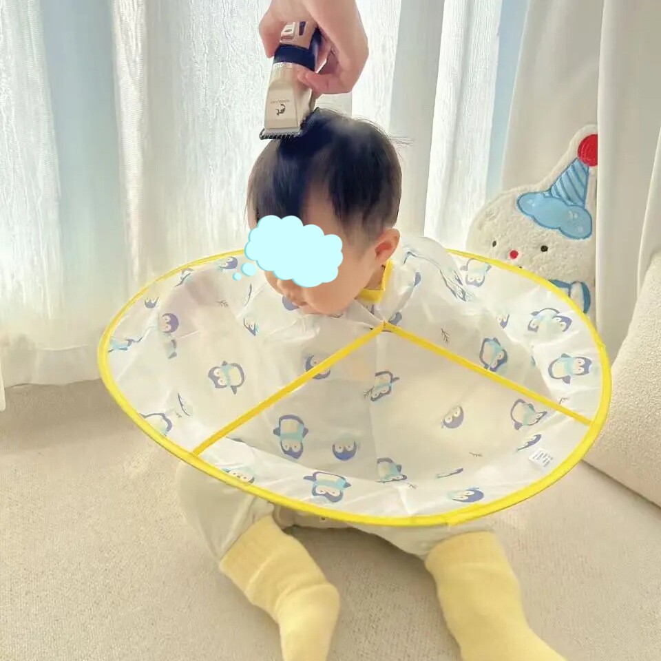 儿童理发围布披肩不沾发剪发神器宝宝围裙围兜婴儿剃头发斗篷罩衣