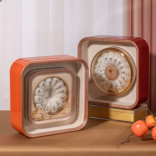 新款燕窝包装盒高档开窗烤漆空盒石斛鹿茸西洋红参通用正方礼品盒